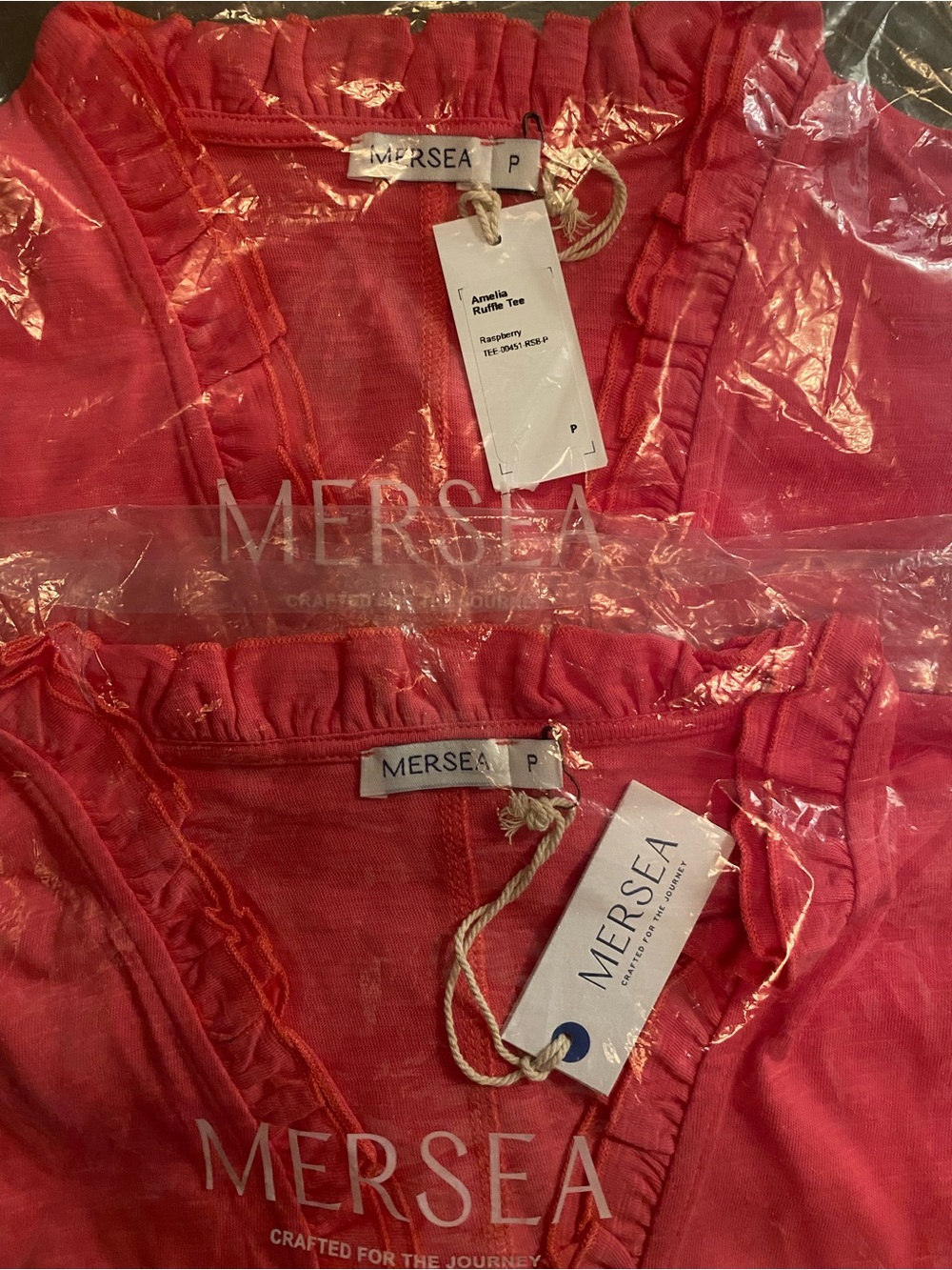 Mersea Amelia raspberry ruffle tee - one size, petite - Picture 8 of 10